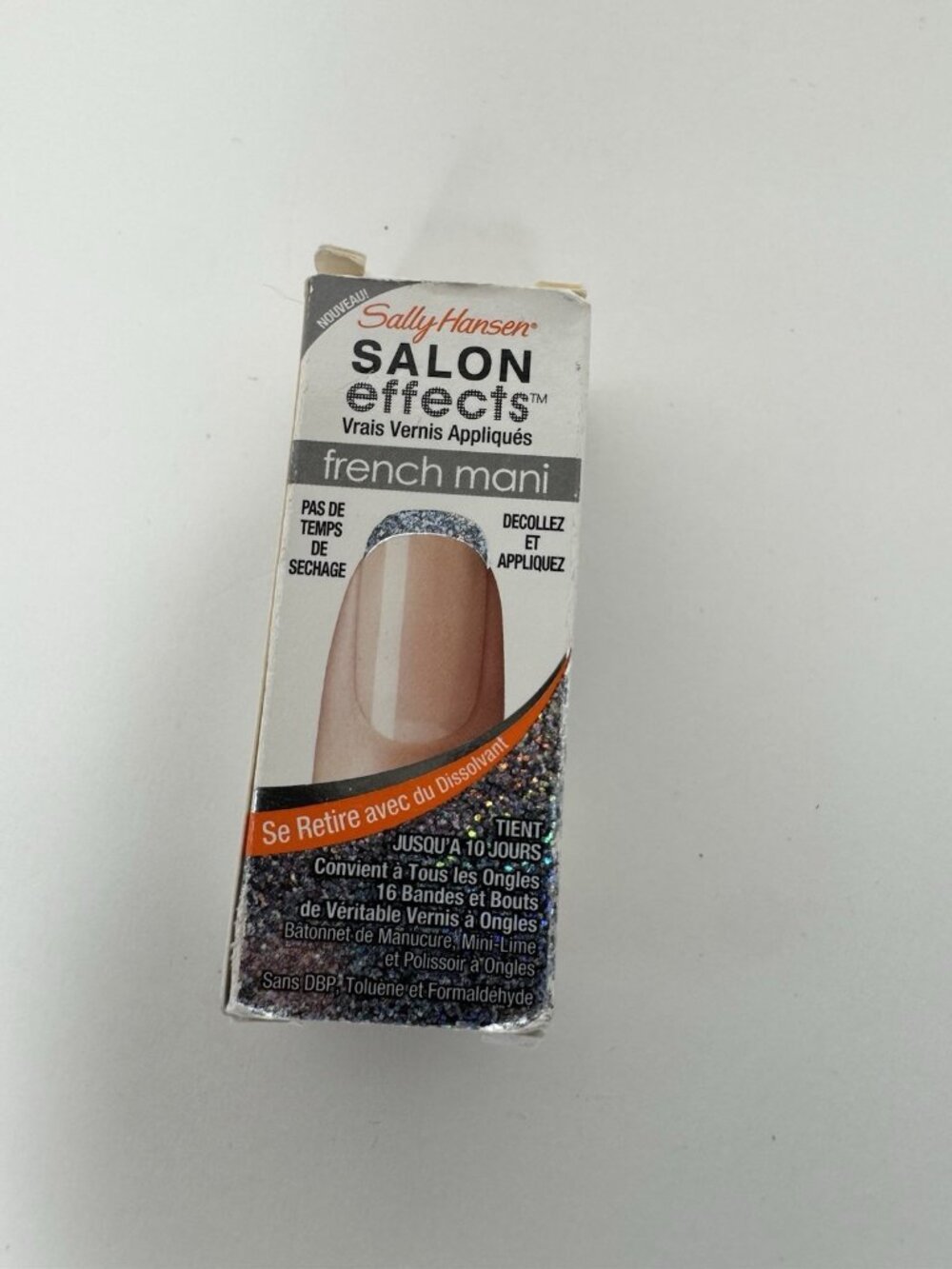 Sally Hansen French Mani 002 Silver Lining Nail Polish Strips Application New